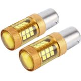 2 PCS 1156/Ba15s 10W 1000 LM Car Turn Lights with 28 SMD-3030 LED Lamps  DC 12V(Gold Light)