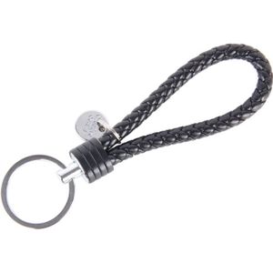 Car Key Ring Holder With Leather Strip(Black)