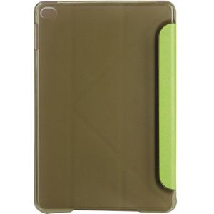Transformers Style Silk Texture Horizontal Flip Solid Color Leather Case with Holder for iPad mini 4(Green)