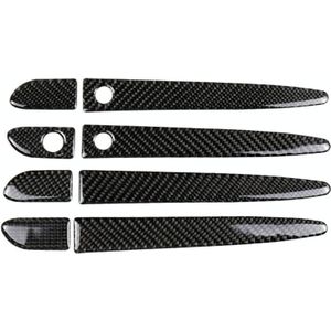One Set Car Carbon Fiber Outside Door Handle with Smart Hole Decorative Sticker for Mazda CX-5 2017-2018  Right Drive