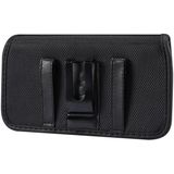 Durable Oxford Cloth Horizontal Plate Hanging Waist Phone Waist Pack Leather Case with Card Slot  Suitable for 6.9-7.2 inch Smartphones(Black)