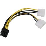 18cm Y Shape 8 Pin PCI Express to Dual 4 Pin Molex Graphics Card Power Cable