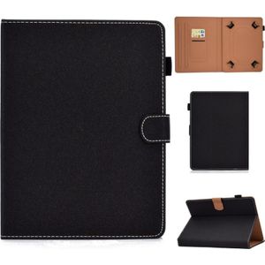 For 10 inch Solid Color Tablet PC Universal Magnetic Horizontal Flip Leather Case with Card Slots & Holder(Black)