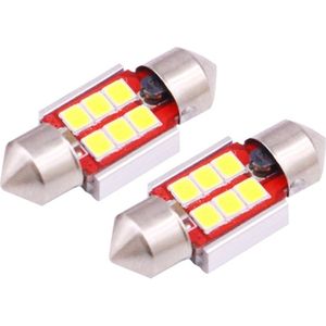 2 PCS 31mm 2.5W 180LM White Light 6 LED SMD 2835 CANBUS License Plate Reading Lights Car Light Bulb