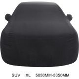 Anti-Dust Anti-UV Heat-insulating Elastic Force Cotton Car Cover for SUV  Size: XL  5.05m~5.35m (Black)