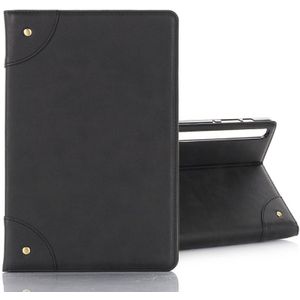 For Galaxy Tab S6 T860 / T865 Retro Book Style Horizontal Flip Leather Case with Holder & Card Slots & Wallet (Black)