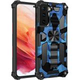 Voor Samsung Galaxy S30 Camouflage Armor Shockproof TPU + PC Magnetic Protective Case met Holder(Donkerblauw)