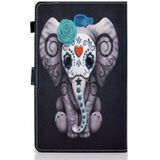 Painted Pattern TPU Horizontal Flip Leather Protective Case For Samsung Galaxy Tab A 10.1 (2016)(Rose Elephant)