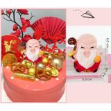 20 PCS Plastic Birthday Cake Decoration Cartoon Doll Baking Decoration(God Of Longevity)