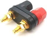 10 PCS One-piece Speaker Two-position Hexagonal Power Amplifier Terminal Red and Black Power Hexagonal Dual-connection Terminal