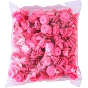 100 PCS Hole Plastic Rivets Fastener Push Clips(Pink)