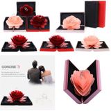 Creative Rose Rotating Ring Box Marriage Wedding Ring Box(Black)