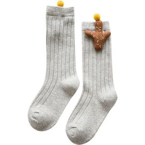 Baby Cartoon Anti-Slip Knitted Long Socks Knee Socks  Size:S(Light Gray)