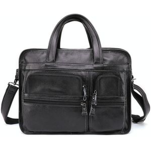 9913 Casual Men Singer-shoulder Messenger Briefcase 15.6 Inch Business Handbag(Black)