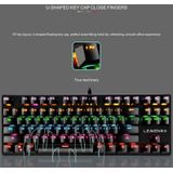 LEAVEN K550 87 Keys Green Shaft Gaming Athletic Office Notebook Punk Mechanical Keyboard  Cable Length: 1.8m(Blue )