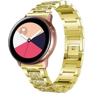 Voor Huami 1 / Huami 2 / Ticwatch1 / Ticwatch Pro / Samsung Galaxy Watch 46mm / Samsung S3 / Huawei Watch2 Pro / Huawei GT / Huawei Glory Magic Full Diamond Modellen Metal Inlay Universal 22MM Strap(Goud)