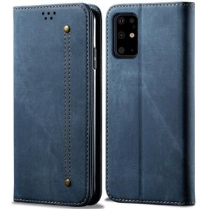 Voor Galaxy S20 Denim Texture Casual Style Horizontal Flip Leather Case met Holder & Card Slots & Wallet(Blue)