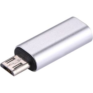 8 Pin Female to Micro USB Male Metal Shell Adapter  For Samsung / Huawei / Xiaomi / Meizu / LG / HTC and Other Smartphones(Silver)