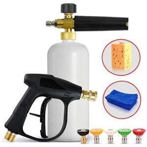 9 PCS / Set Pressure Washer Car Wash Tools with High Pressure Water Gun+Foam Pot+5 PCS Nozzle+Towel+Sponge