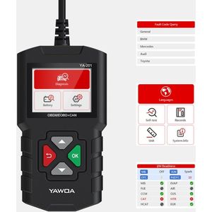 YA201 Car Mini Code Reader OBD2 Fault Detector Diagnostic Tool
