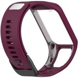 For Tomtom 4 Silicone Replacement Strap Watchband(Purple Red)