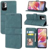 For Xiaomi Redmi Note 10 5G Embossed Striped Magnetic Buckle PU + TPU Horizontal Flip Leather Case with Holder & Card Slot & Wallet & Photo Frame & Sling(Green)