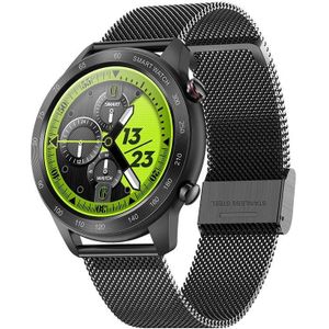 MX5 1.3 inch IPS Screen IP68 Waterproof Smart Watch  Support Bluetooth Call / Heart Rate Monitoring / Sleep Monitoring  Style: Steel Strap(Black)