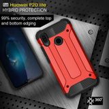 For Huawei  P20 Lite Full-body Rugged TPU + PC Combination Back Cover Case (Red)