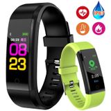 ID115 Plus Smart Bracelet Fitness Heart Rate Monitor Blood Pressure Pedometer Health Running Sports SmartWatch for IOS Android(black)