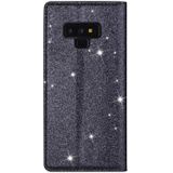 For Samsung Galaxy Note 9 Ultrathin Glitter Magnetic Horizontal Flip Leather Case with Holder & Card Slots(Gray)