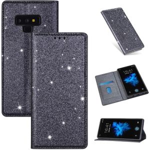 For Samsung Galaxy Note 9 Ultrathin Glitter Magnetic Horizontal Flip Leather Case with Holder & Card Slots(Gray)