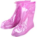 Mode PVC antislip-waterdichte dik-zolen Cover schoenmaat: XL (roze)