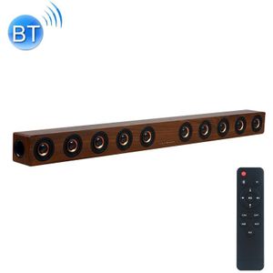 D90 Subwoofer Wooden Bluetooth 4.2 Speaker with Remote Control  Support TF Card & 3.5mm AUX Coaxial & Optical Fiber & U Disk(Brown)