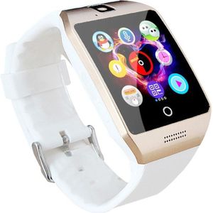 Q18S 1.54 inch IPS Screen MTK6260A Bluetooth 3.0 Smart Watch Phone  Pedometer / Sedentary Reminder / Sleeping Monitor  / Anti-Loss / Remote Camera / GSM / 0.3M Camera (White + Gold)