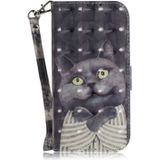 For Samsung Galaxy Note20 Ultra 3D Colored Drawing Horizontal Flip Leather Case with Holder & Card Slots & Wallet & Lanyard(Hug Cat)