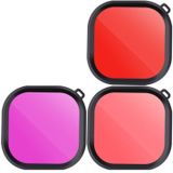 Pink Purple Red 3 Color Square Housing Diving Lens Filter Kits for GoPro HERO8 Black Original Waterproof Housing