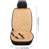 Car 12V Front Seat Heater Cushion Warmer Cover Winter Heated Warm  Single Seat (Beige)