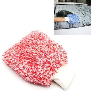 Microfiber Dusting Mitt Car Window Washing Cleaning Cloth Duster Towel Gloves (Red)