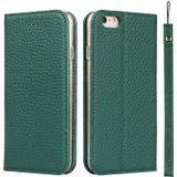 Litchi Texture Horizontal Flip Top Layer Cowhide Leather Case with Holder & Card Slots & Wallet & Strap & Wire Winder For iPhone 6 Plus & 6s Plus(Green)