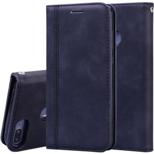 For Huawei Honor 9 Lite Frosted Business Magnetic Horizontal Flip PU Leather Case with Holder & Card Slot & Lanyard(Black)