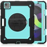 For iPad Air 2020 10.9 Shockproof Black Silica Gel + Colorful PC Protective Case(Black+Light Blue)(Black+Light Blue)