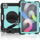 For iPad Air 2020 10.9 Shockproof Black Silica Gel + Colorful PC Protective Case(Black+Light Blue)(Black+Light Blue)