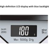 5kg/1g Kitchen Electronic Scale Coffee Scales Baking Food Scale Pallet Scale Pet Scale(Black)