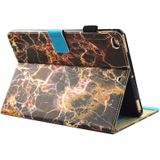 For iPad 9.7 (2018) & iPad 9.7 inch 2017 / iPad Air / iPad Air 2 Universal Black and Gold Marble Pattern Horizontal Flip Leather Protective Case with Holder & Card Slots & Sleep