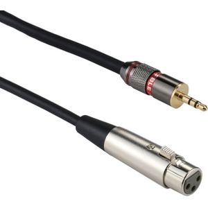 Metal Head 3.5mm Male to Aluminum Shell 3 Pin XLR CANNON Female Audio Connector Adapter Cable  Total Length: about 35cm