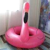 Summer Inflatable Flamingo Shaped Float Pool Lounge Swimming Ring Floating Bed Raft  Size: 120cm