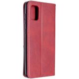 For Samsung Galaxy A31 Rhombus Texture Horizontal Flip Magnetic Leather Case with Holder & Card Slots & Wallet(Red)