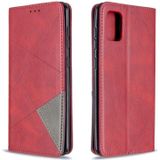 For Samsung Galaxy A31 Rhombus Texture Horizontal Flip Magnetic Leather Case with Holder & Card Slots & Wallet(Red)