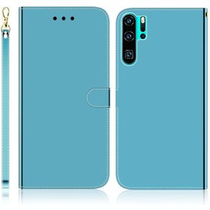 For Huawei P30 Pro Imitated Mirror Surface Horizontal Flip Leather Case with Holder & Card Slots & Wallet & Lanyard(Blue)