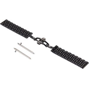For Samsung Gear S3 Classic Smart Watch Hidden Butterfly Buckle 7 Beads Stainless Steel Watchband(Black)